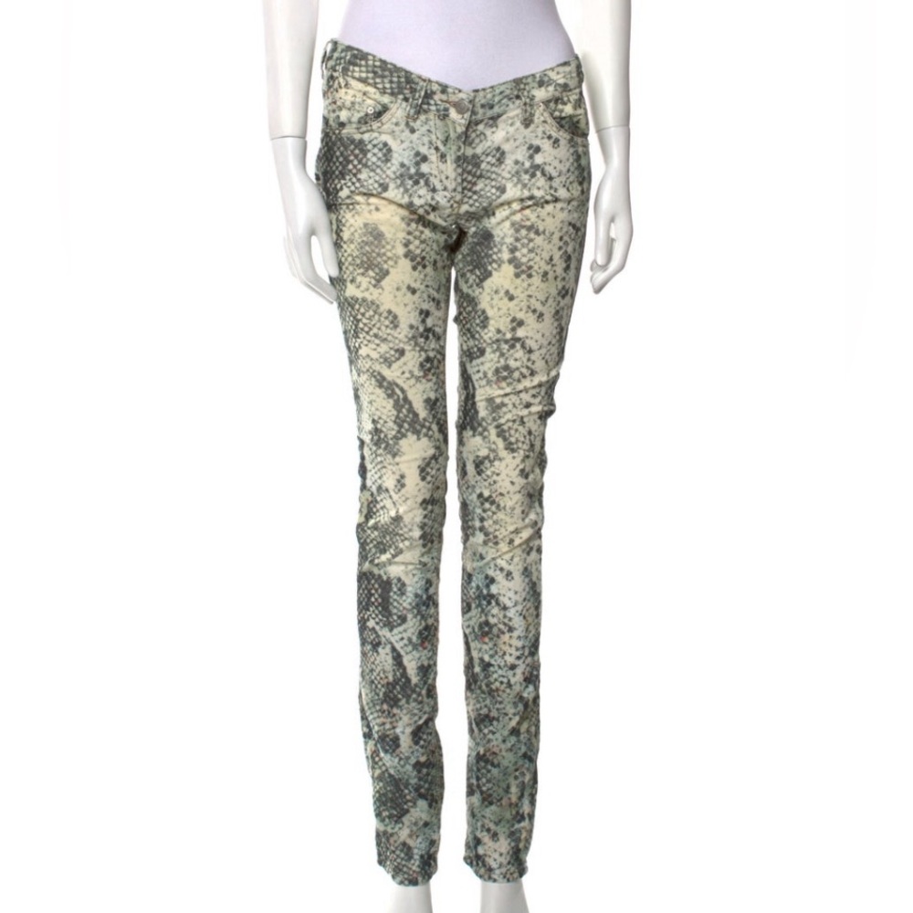 Isabel Marant Animal Print Skinny Leg Velvet Pants